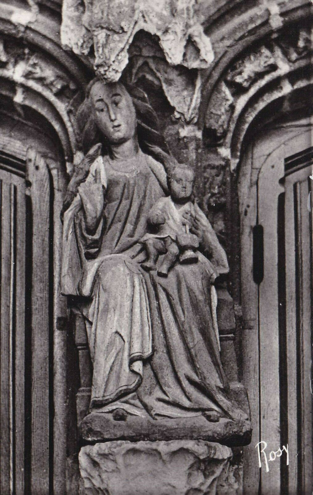CPSM BLACK &amp; WHITE POSTCARD / BATZ-SUR-MER OUR LADY OF THE PRECIOUS BLOOD 