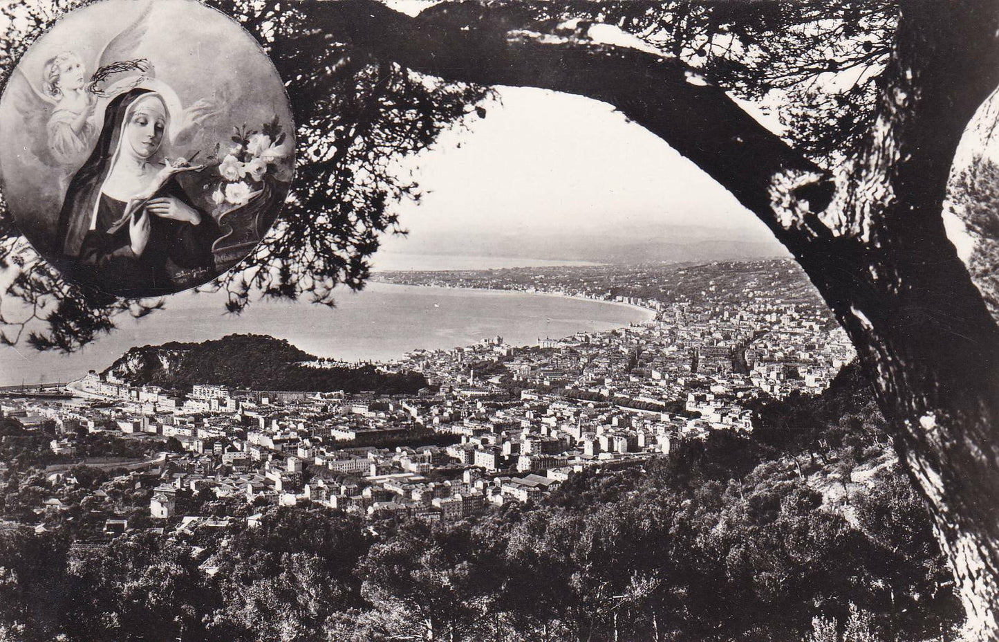 CPSM BLACK &amp; WHITE POSTCARD / NICE SOUVENIR OF SAINTE-RITA 