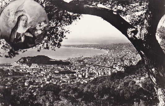CPSM BLACK &amp; WHITE POSTCARD / NICE SOUVENIR OF SAINTE-RITA 