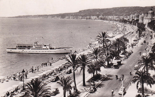 CPSM BLACK &amp; WHITE POSTCARD / NICE THE PROMENADE OF THE ENGLISH 