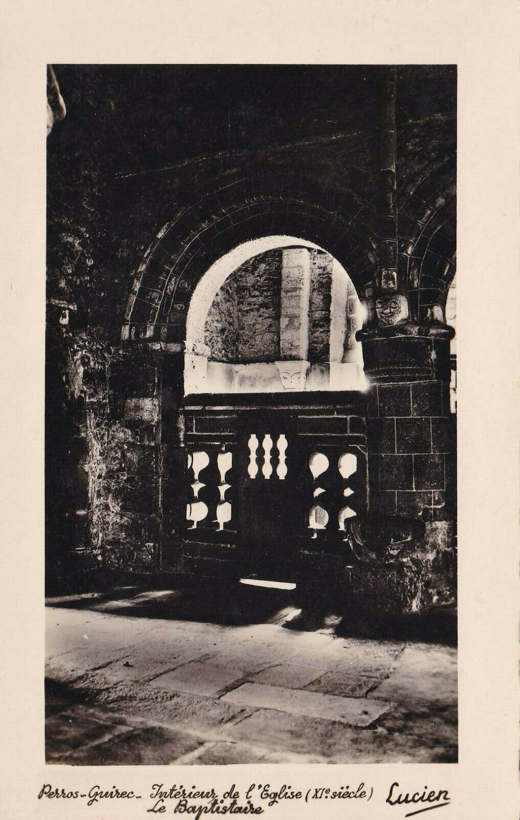 CPSM BLACK &amp; WHITE POSTCARD / PERROS-GUIREC INTERIOR OF THE BAPTISTAIRE CHURCH
