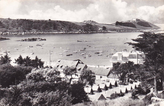 CPSM BLACK &amp; WHITE POSTCARD / TREBEURDEN VIEW OF MILLIAU ISLAND 