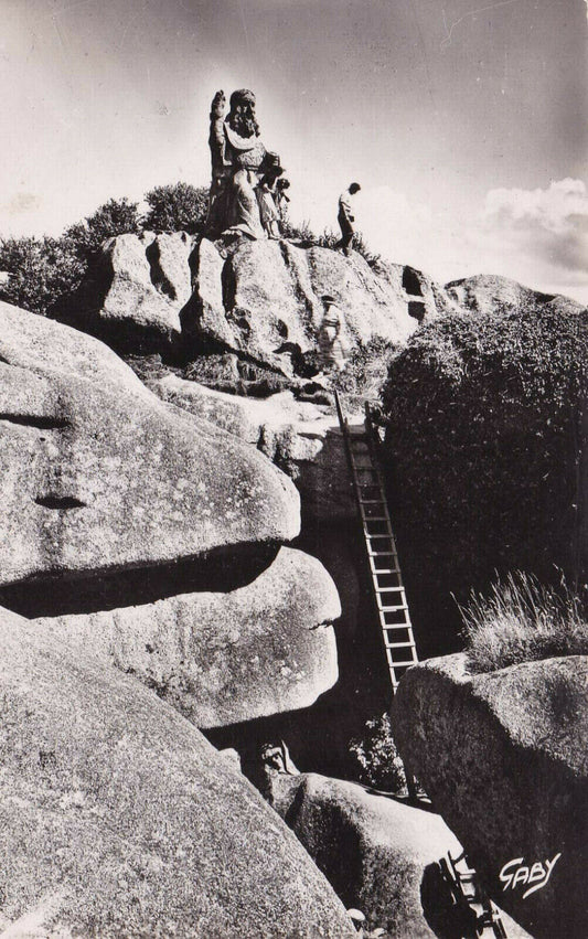 CPSM BLACK &amp; WHITE POSTCARD / TREGASTEL THE ETERNAL FATHER 