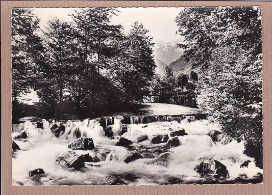 CPSM BLACK &amp; WHITE POSTCARD / LUCHON FALL OF THE PIQUE (1960) 