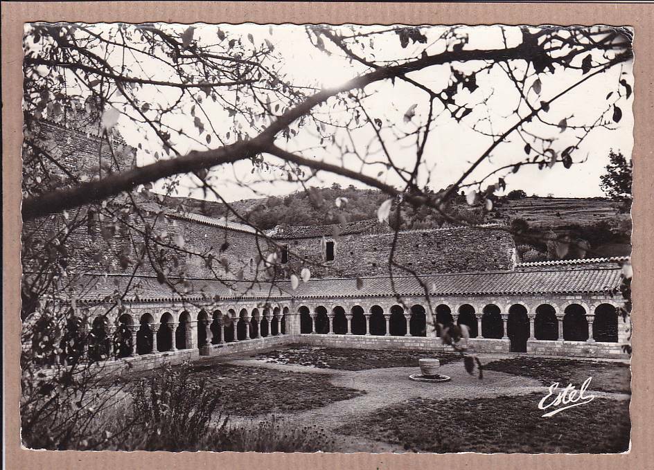 CPSM BLACK &amp; WHITE POSTCARD / SAINT-MICHEL DE CUXA-PRADES ABBEY CLOISTER 