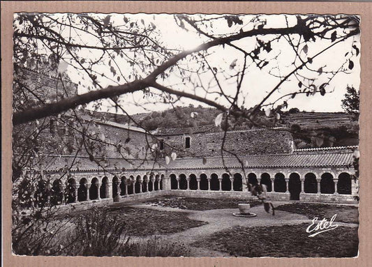 CPSM BLACK &amp; WHITE POSTCARD / SAINT-MICHEL DE CUXA-PRADES ABBEY CLOISTER 