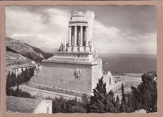 CPSM BLACK &amp; WHITE POSTCARD / LA TURBIE THE AUGUSTE TROPHY 