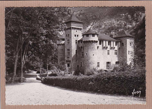 CARTE POSTALE CPSM NOIR & BLANC / GORGES DU TARN CHATEAU DE LA CAZE