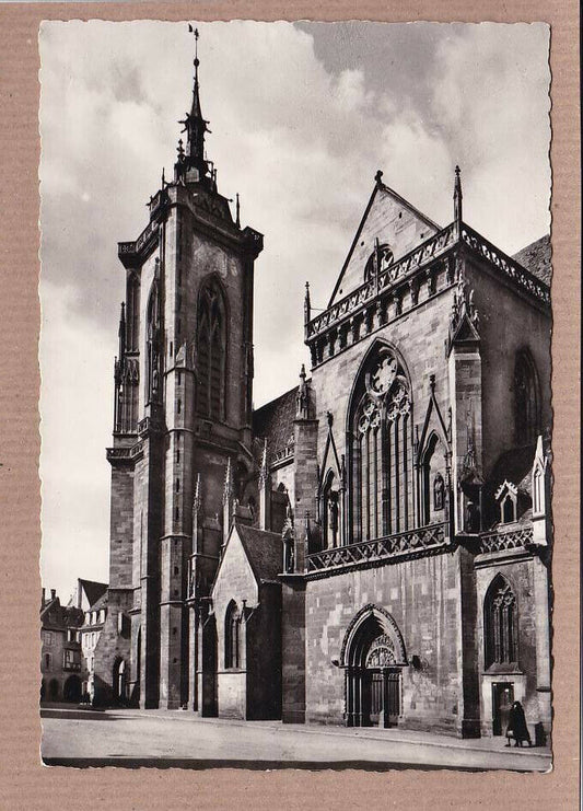 CPSM BLACK &amp; WHITE POSTCARD / COLMAR LA CATHEDRAL 
