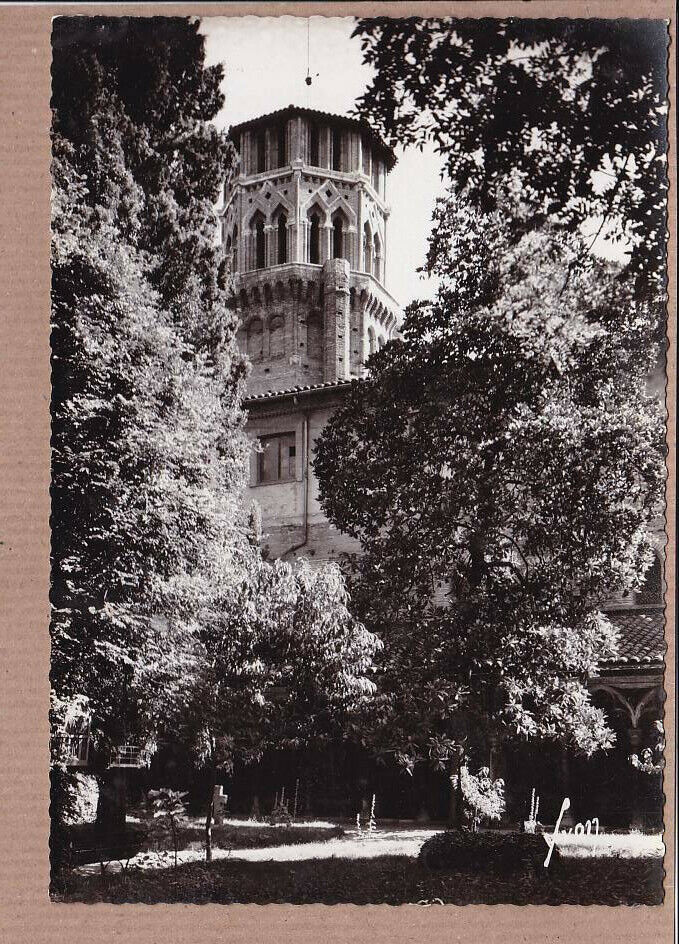 CPSM BLACK &amp; WHITE POSTCARD / TOULOUSE THE MUSEUM GARDEN 