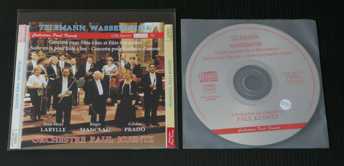 CD TELEMANN WASSERMUSIK / ORCHESTRE DE CHAMBRE PAUL KUENTZ / 1994