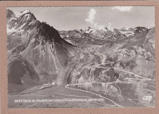 CPSM BLACK &amp; WHITE POSTCARD / ROUTE DU GALIBIER GRAND GALIBIER AND MEIJE 