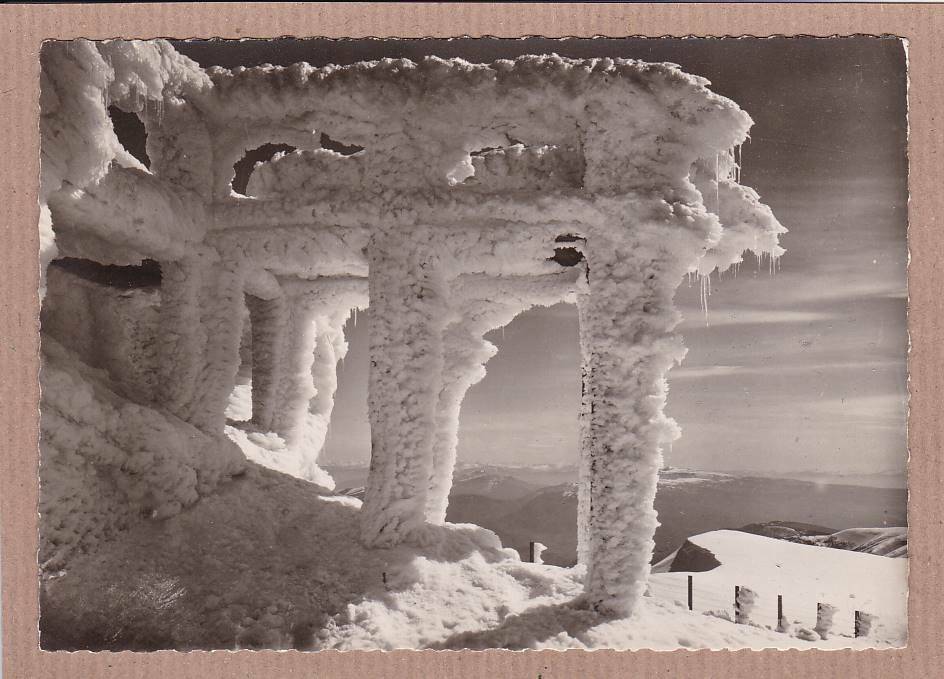 CARTE POSTALE CPSM NOIR & BLANC / MONT VENTOUX PILIER DE L'OBSERVATOIRE GIVRE