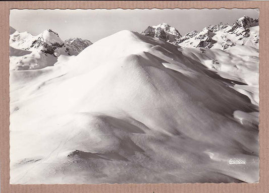 CPSM BLACK &amp; WHITE POSTCARD / SERRE-CHEVALIER EYCHAUDA CABLE CAR 