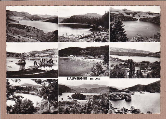 CARTE POSTALE CPSM NOIR & BLANC / L'AUVERGNE SES LACS MULTIVUE