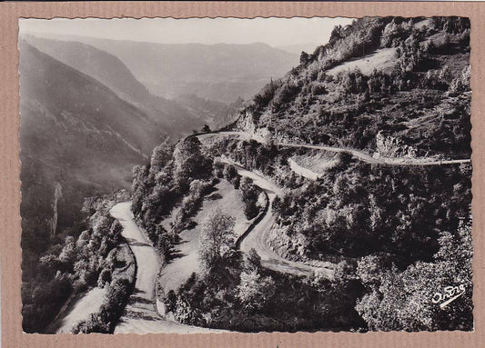 CPSM BLACK &amp; WHITE POSTCARD / SURROUNDINGS OF GEX ROUTE DE LA FAUCILLE (1965) 