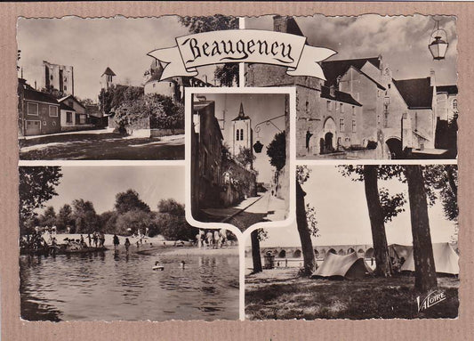 CPSM BLACK &amp; WHITE POSTCARD / BEAUGENCY MULTIVIEW 