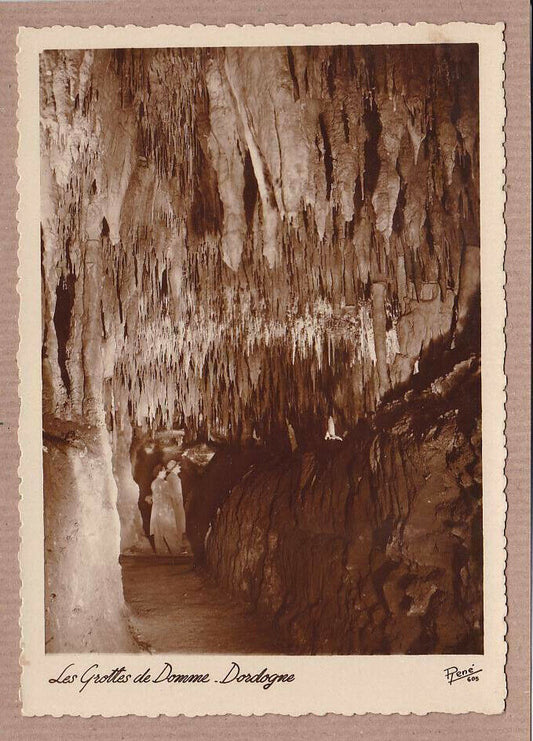 LOT DE 4 CARTES POSTALES CPSM NOIR & BLANC / LES GROTTES DE DOMME DORDOGNE