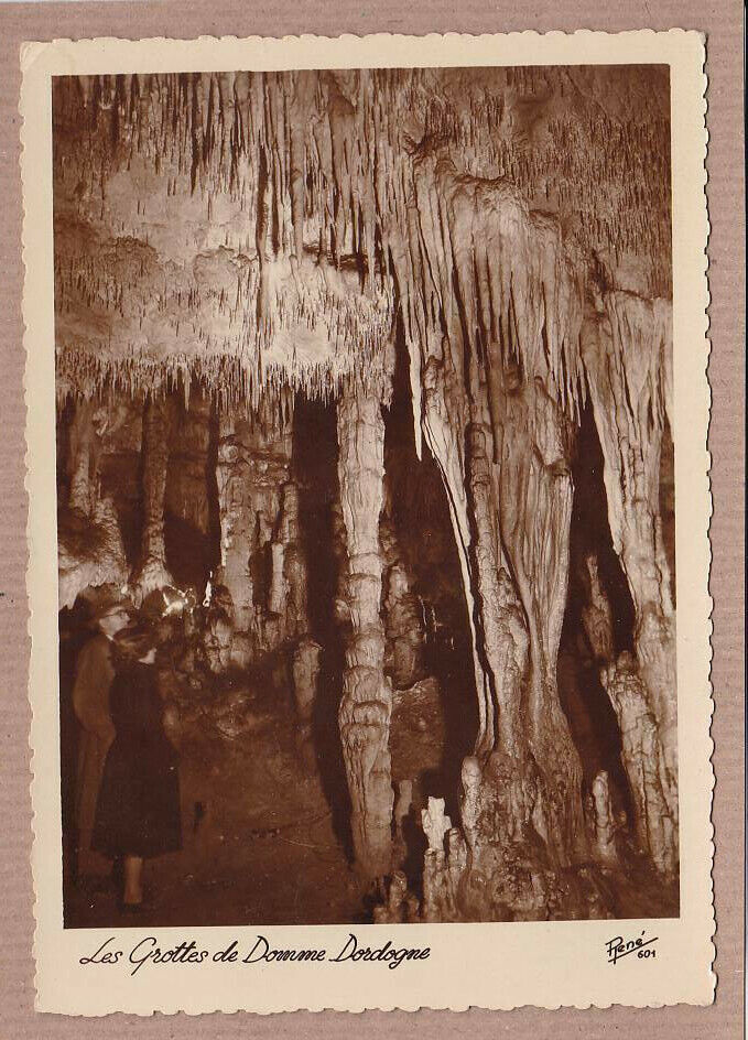 LOT DE 4 CARTES POSTALES CPSM NOIR & BLANC / LES GROTTES DE DOMME DORDOGNE
