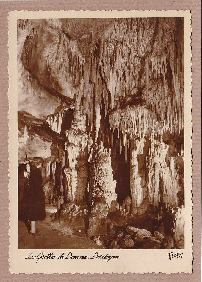 LOT DE 4 CARTES POSTALES CPSM NOIR & BLANC / LES GROTTES DE DOMME DORDOGNE