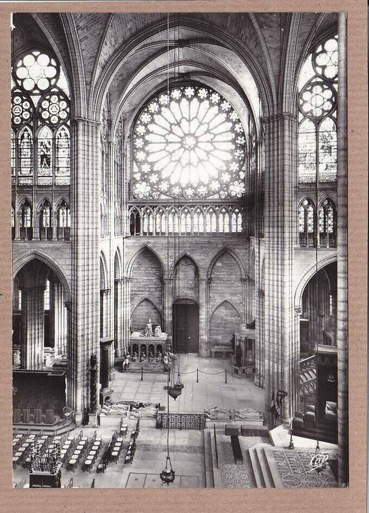 CARTE POSTALE CPSM NOIR & BLANC / BASILIQUE DE SAINT-DENYS ROSACE