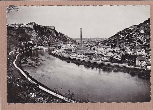 CPSM BLACK &amp; WHITE POSTCARD / BESANCON-LES-BAINS PRES DOUBS FACTORY 