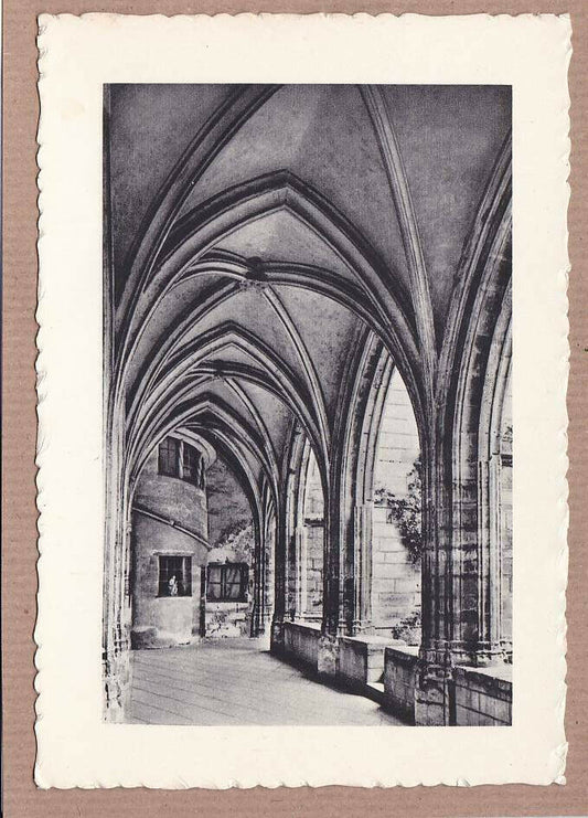 CPSM BLACK &amp; WHITE POSTCARD / SAINT-VINCENT DE CHANTELLE ABBEY CLOISTER 