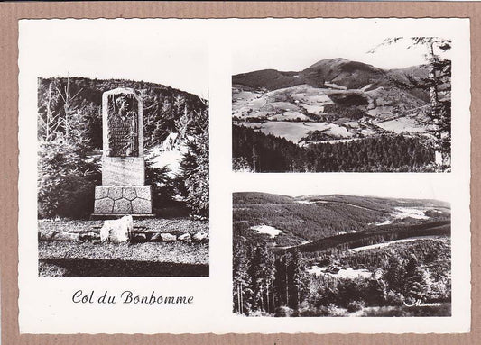 CPSM BLACK &amp; WHITE POSTCARD / HAUTES-VOSGES COL DU BONHOMME 