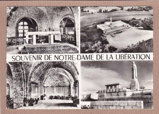 CARTE POSTALE CPSM NOIR & BLANC / SOUVENIR DE NOTRE-DAME DE LA LIBERATION