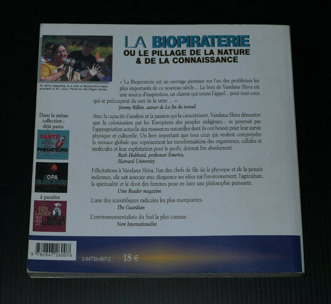 LA BIOPIRATERIE / VANDANA SHIVA / ALIAS ETC 2002 / RARE