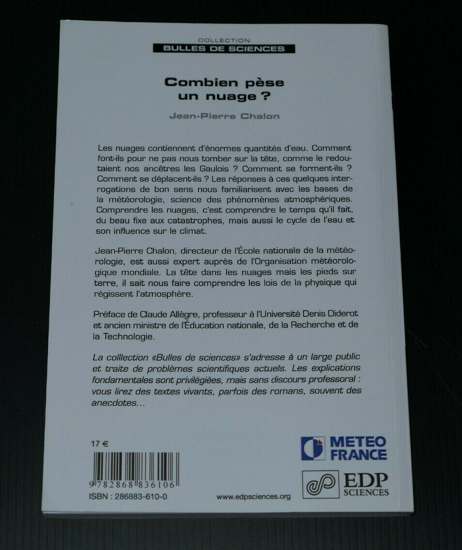 COMBIEN PESE UN NUAGE ? / JEAN-PIERRE CHALON / EDP SCIENCES 2009