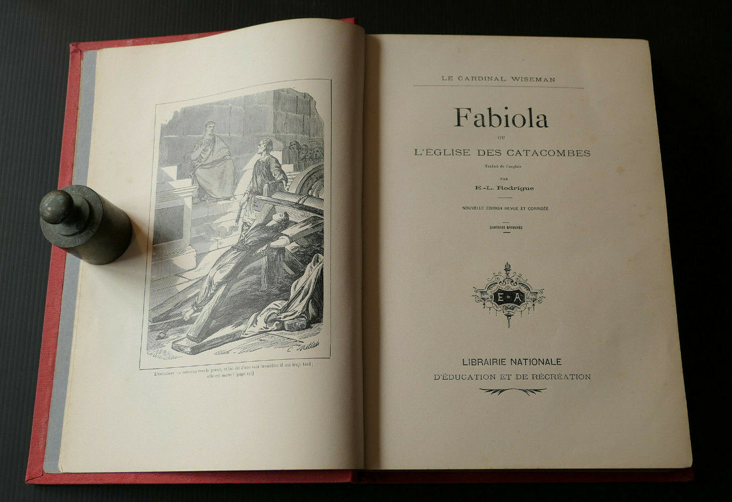 FABIOLA OU L'EGLISE DES CATACOMBES / CARDINAL WISEMAN / RELIURE ENGEL