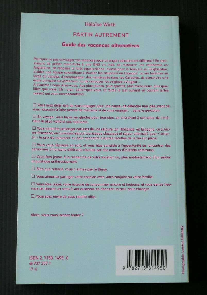 PARTIR AUTREMENT / GUIDE DES VACANCES ALTERNATIVES / BALLAND 2004