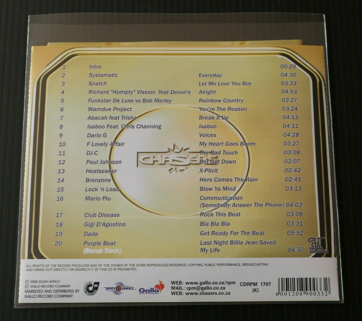 CD CHASERS / VARIOUS ARTISTS COMPILATION RSA SOUTH AFRICA / 2000