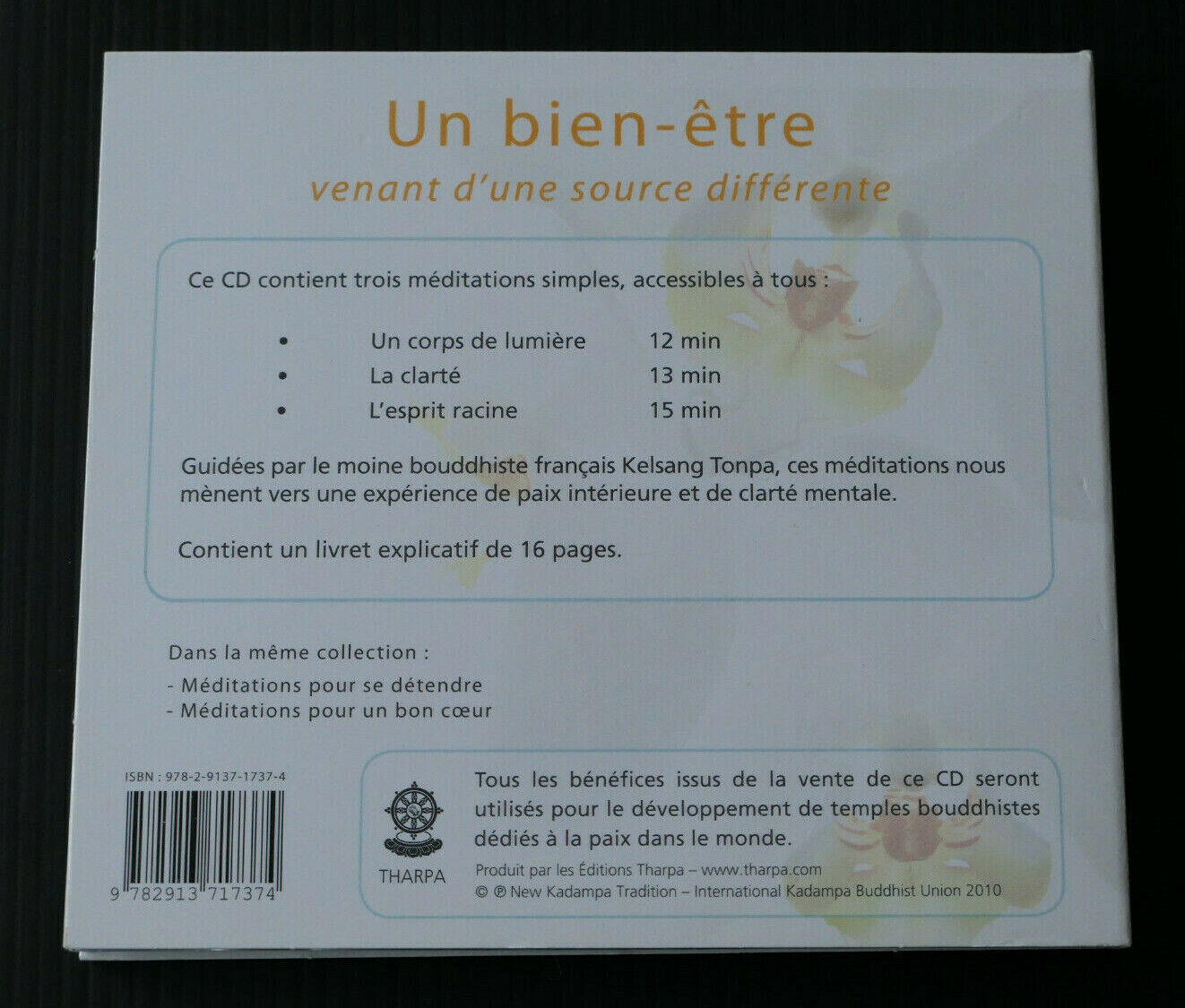 CD MEDITATIONS POUR UN ESPRIT CLAIR / BOUDDHISME / EDITIONS THARPA 2010