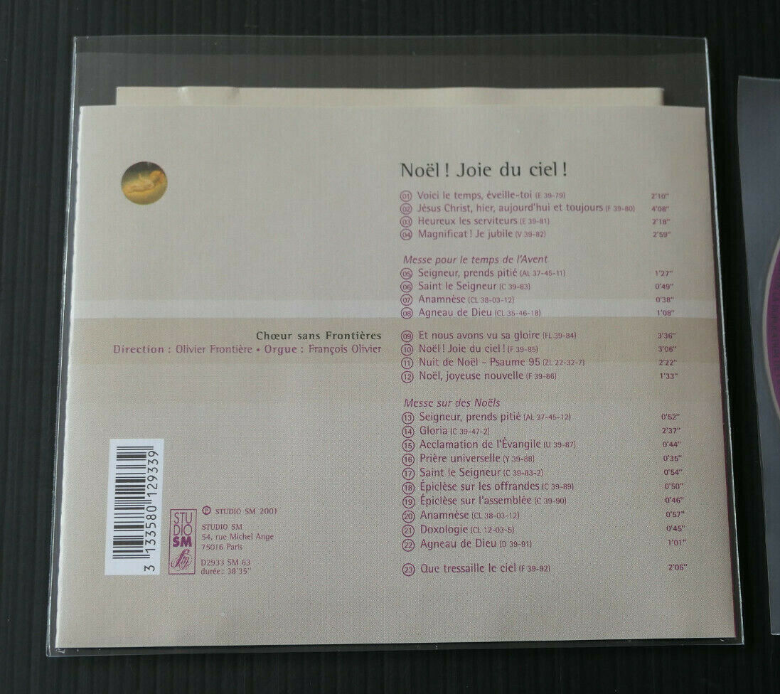 CD NOEL ! JOIE DU CIEL ! CHANTS ET MESSES POUR L'AVENT ET POUR NOEL / STUDIO SM