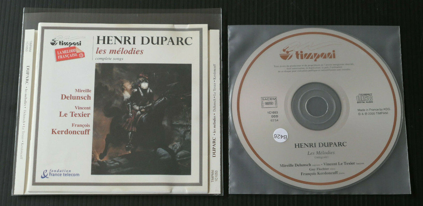 CD HENRI DUPARC / LES MELODIES / DELUNSCH / LE TEXIER / KERDONCUFF / 2000