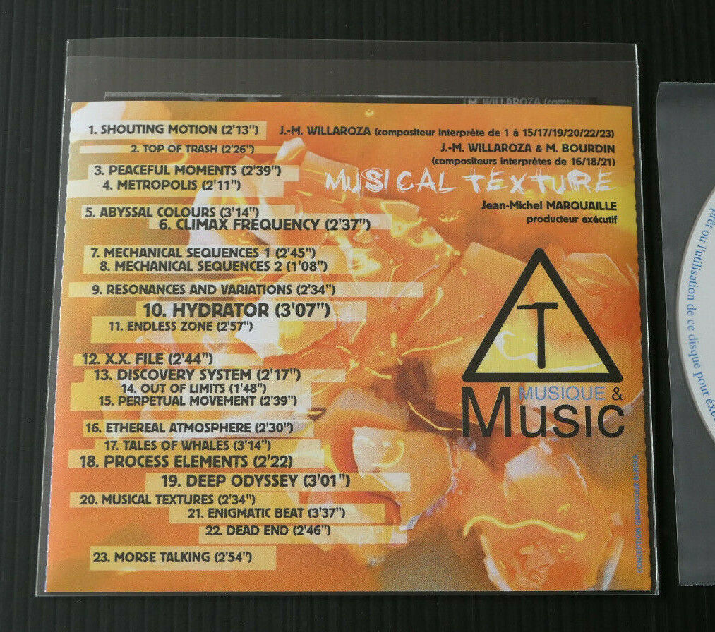 CD MUSICAL TEXTURE / WILLAROZA / BOURDIN / ZIK 119 / 1999