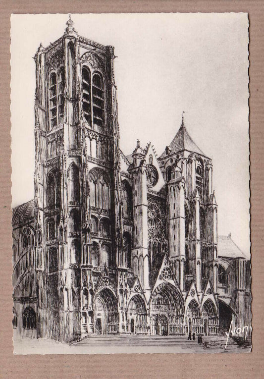 CARTE POSTALE CPSM NOIR & BLANC / BOURGES CHER LA CATHEDRALE (1960)