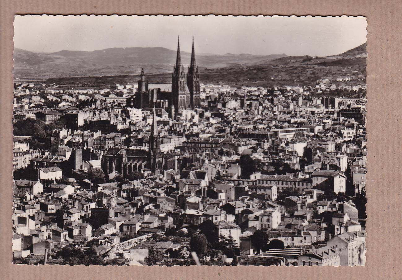 CPSM BLACK &amp; WHITE POSTCARD / CLERMONT-FERRAND GENERAL VIEW (1959) 