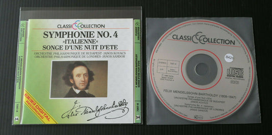 CD MENDELSSOHN-BARTHOLDY / SYMPHONIE No.4 ITALIENNE / SONGE D'UNE NUIT D'ETE