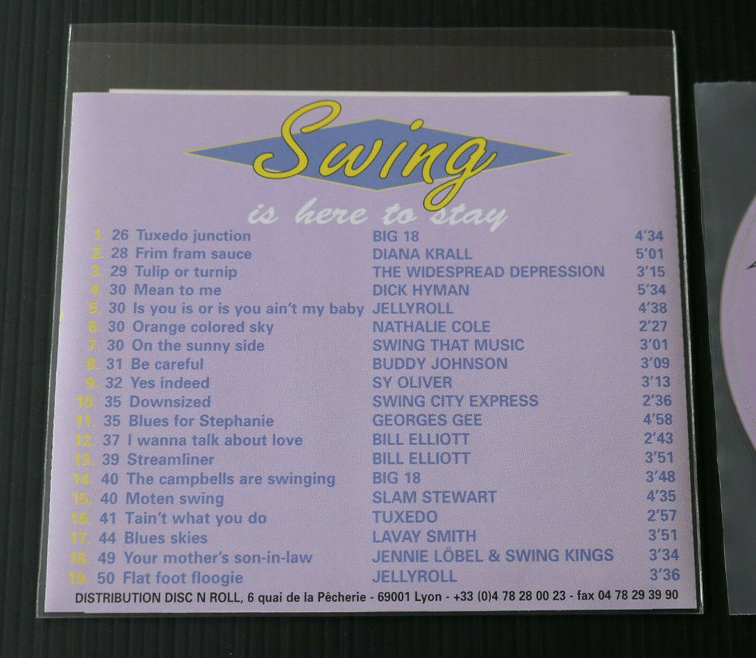 CD SWING IS HERE TO STAY / COMPILATION 19 TITRES / DISC N'ROLL VERONIQUE & BRUNO