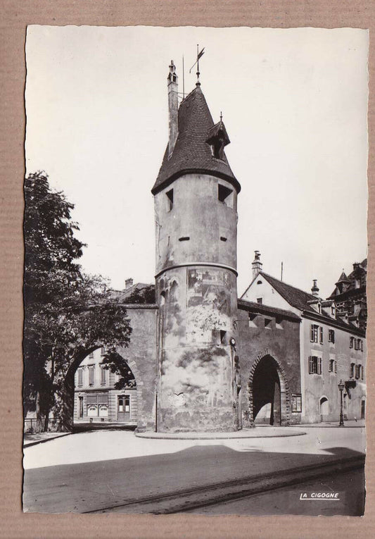 CPSM BLACK &amp; WHITE POSTCARD / MULHOUSE LE BOLLWERK BASTION FROM THE 14TH CENTURY 
