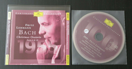 CD 1955 FRITZ LEHMANN / BACH / CHRISTMAS ORATORIO PARTS I & II / DG CENTENARY