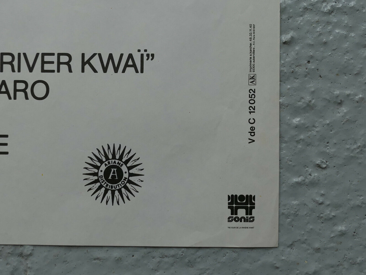 Affiche De Cinéma RETOUR DE LA RIVIERE KWAI 116 X 156 CM