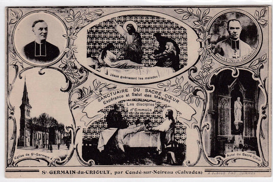 OLD POSTCARD CPA ST-GERMAIN-DU-CRIOULT SANCTUARY OF THE SACRED HEART 