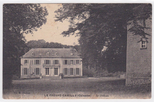 OLD POSTCARD CPA LE FRESNE-CAMILLY CALVADOS LE CHATEAU 