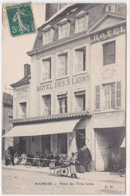 OLD POSTCARD CPA MAMERS HOTEL DES TROIS LIONS (1907) 
