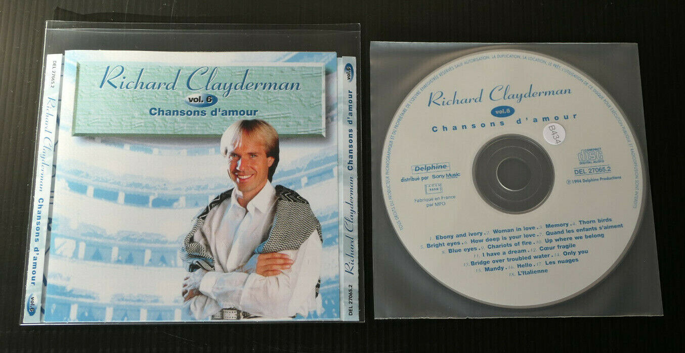 CD RICHARD CLAYDERMAN VOL.6 CHANSONS D'AMOUR / 18 TITRES / DELPHINE 1994