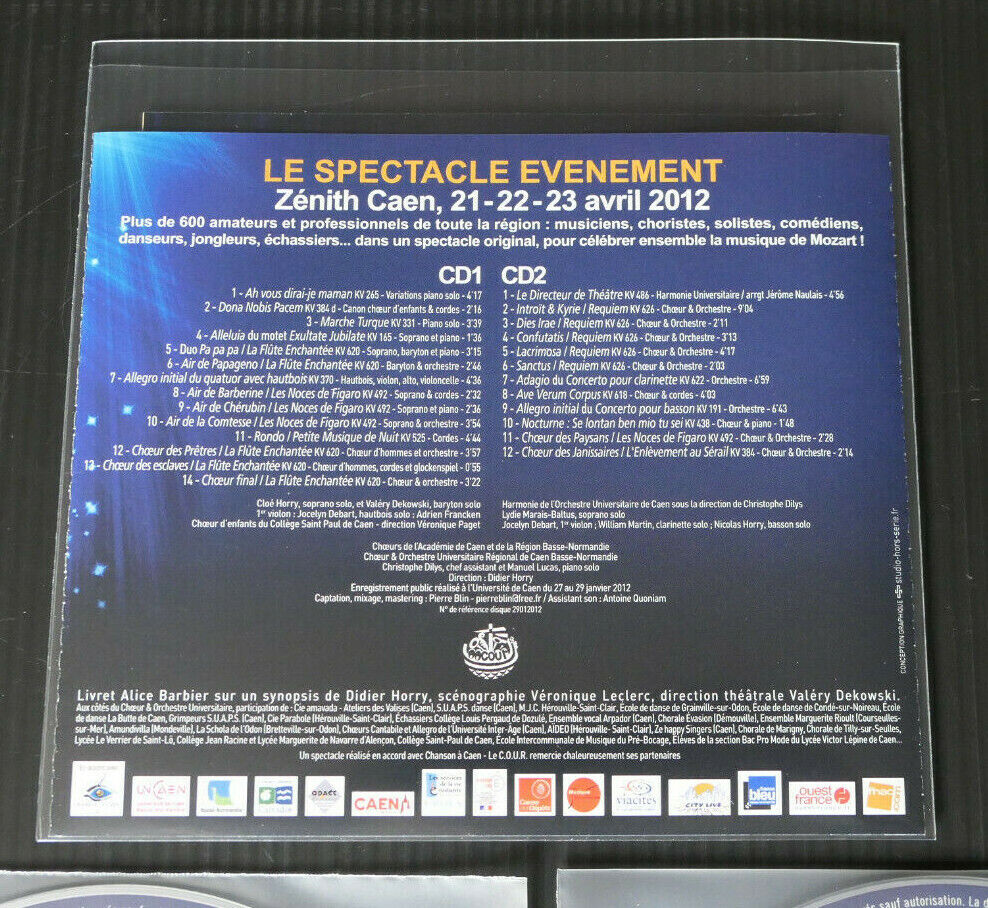 CD WOLFGANG A / MOZART / CHOEUR & ORCHESTRE DE CAEN / SPECTACLE 2012 NORMANDIE